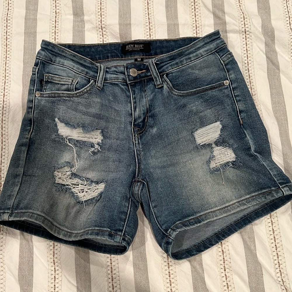 Blue distressed denim shorts - Judy Blue- size M